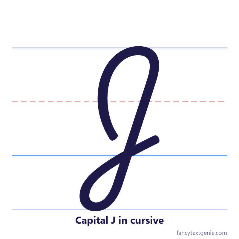 Capital J in cursive