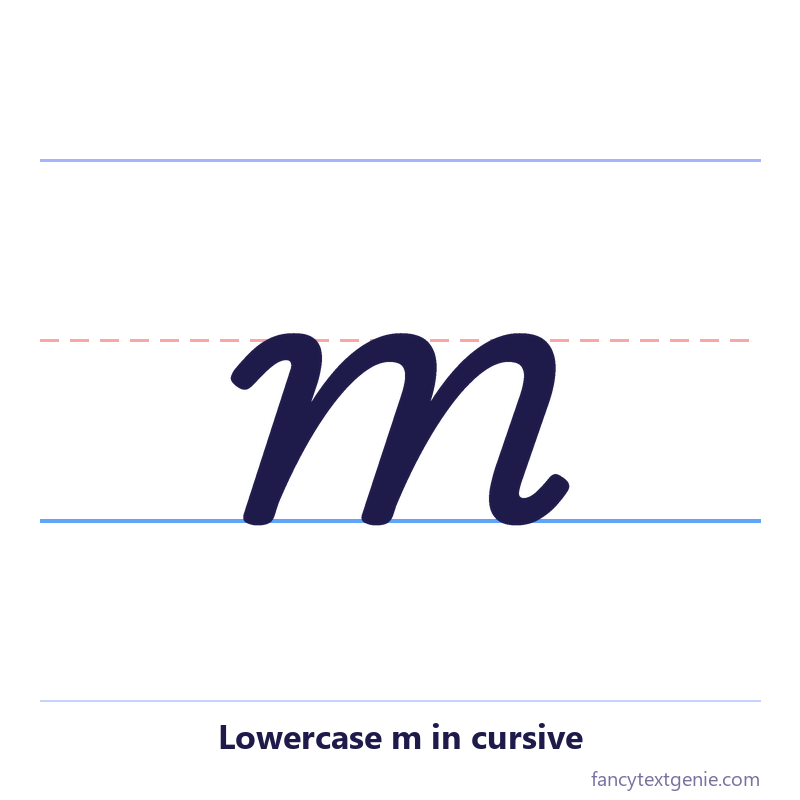 Lowercase m in cursive