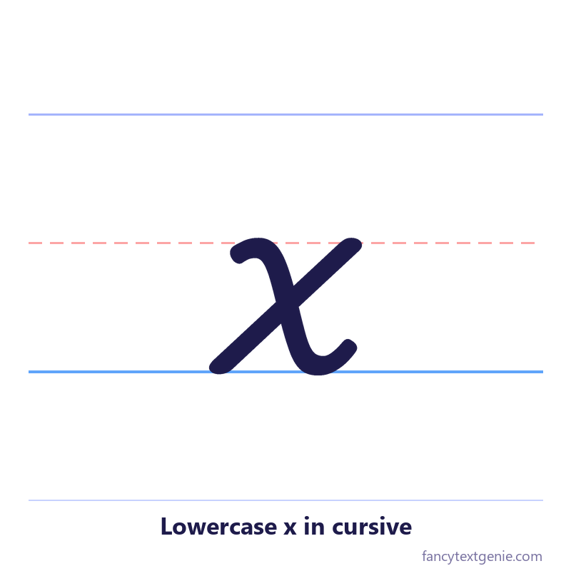 Lowercase x in cursive
